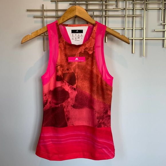 Adidas by Stella McCartney Tops - Stella McCartney Adidas Red Print Racerback Tank Size XS ~ Sports Gym Yoga
